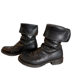 Fiorentini + Baker Ella Fold Over Ankle Black Boots- Size US 5/ EU 35